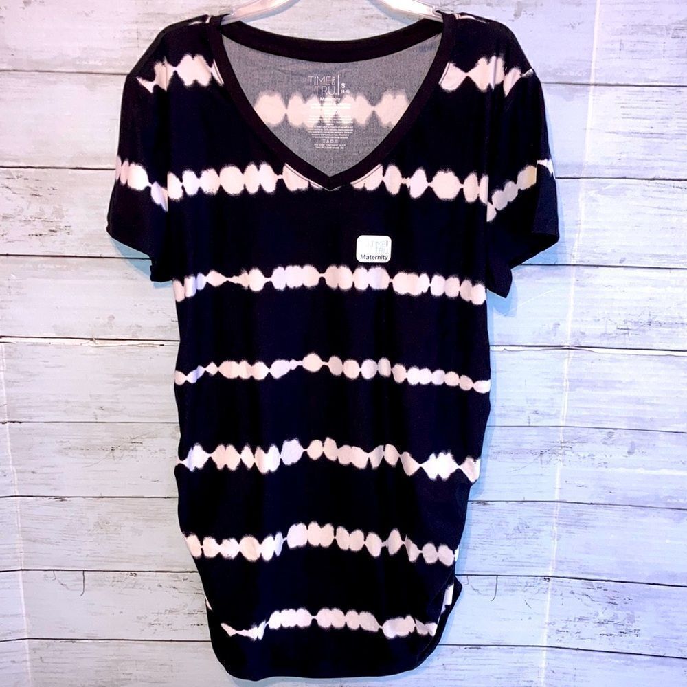 Womens Maternity Tie-Dye Butter Soft Short Sleeve T-Shirt Top 2-Pack Size S